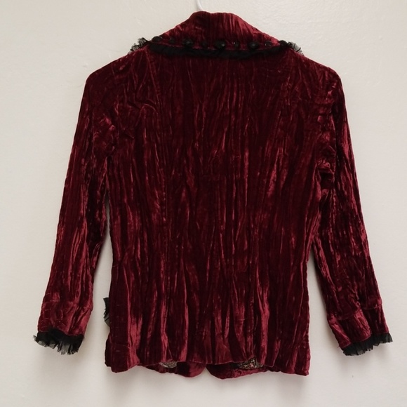 Alberto Makali Blazer Crushed Velvet W/Blk Details - Picture 3 of 8